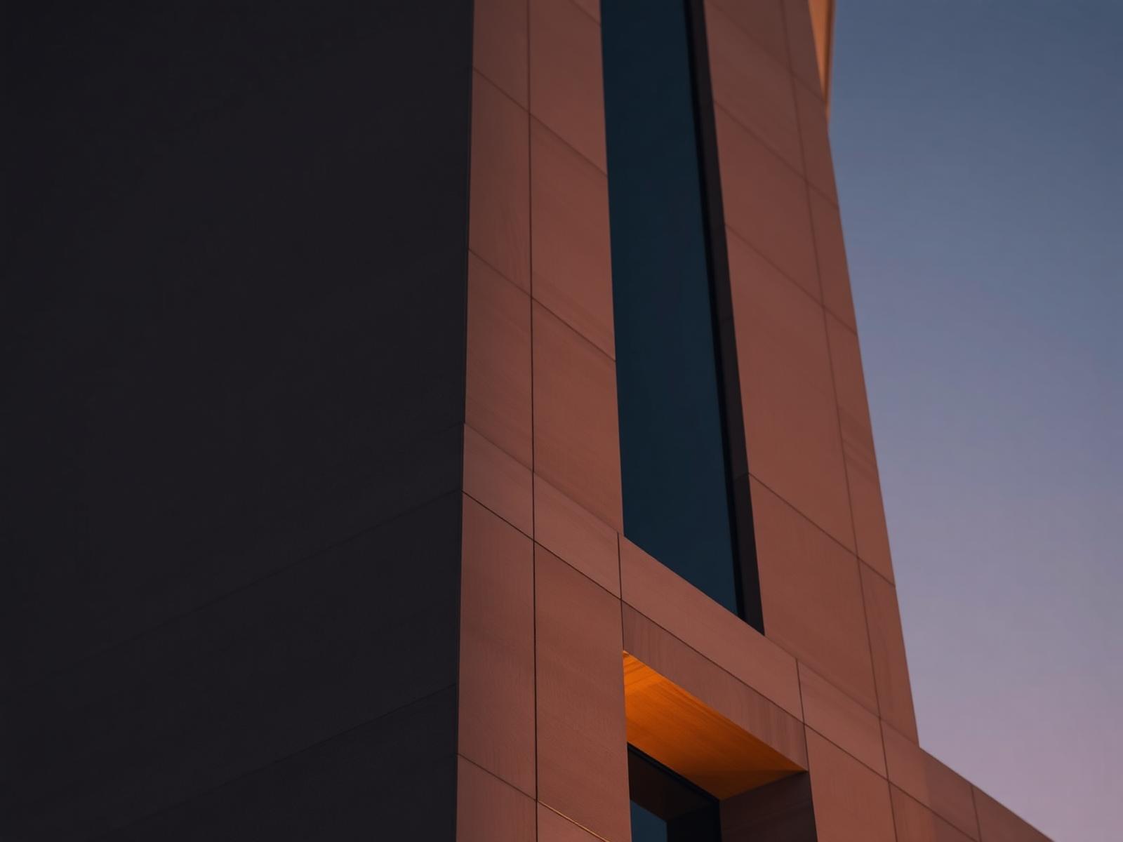 Architectural detail of a UAE property at dusk